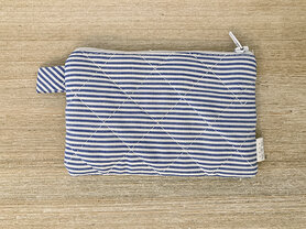 Portemonnee  in stof - streep jeans