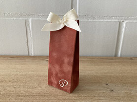 Hoog doosje in velvet - terra