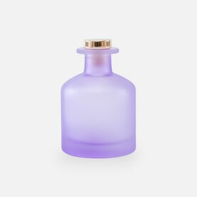 Fles rond met roségoud dop large - frosted lavendel