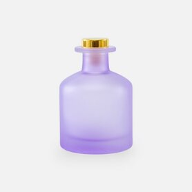 Fles rond met goud dop large - frosted lavendel