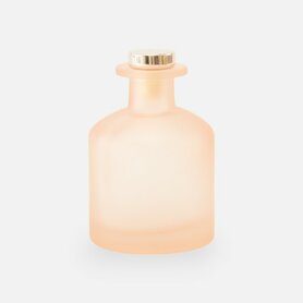 Fles rond met roségoud dop large - frosted blush