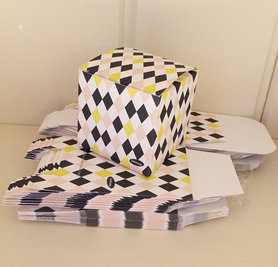 Pakket: 20 x kubus doosje ruitjes