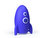 Nachtlampje raket small - galaxy blue